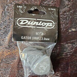NWT Dunlop 417P Gator Grip Guitar Picks - 2.0mm Gray (12-pack)